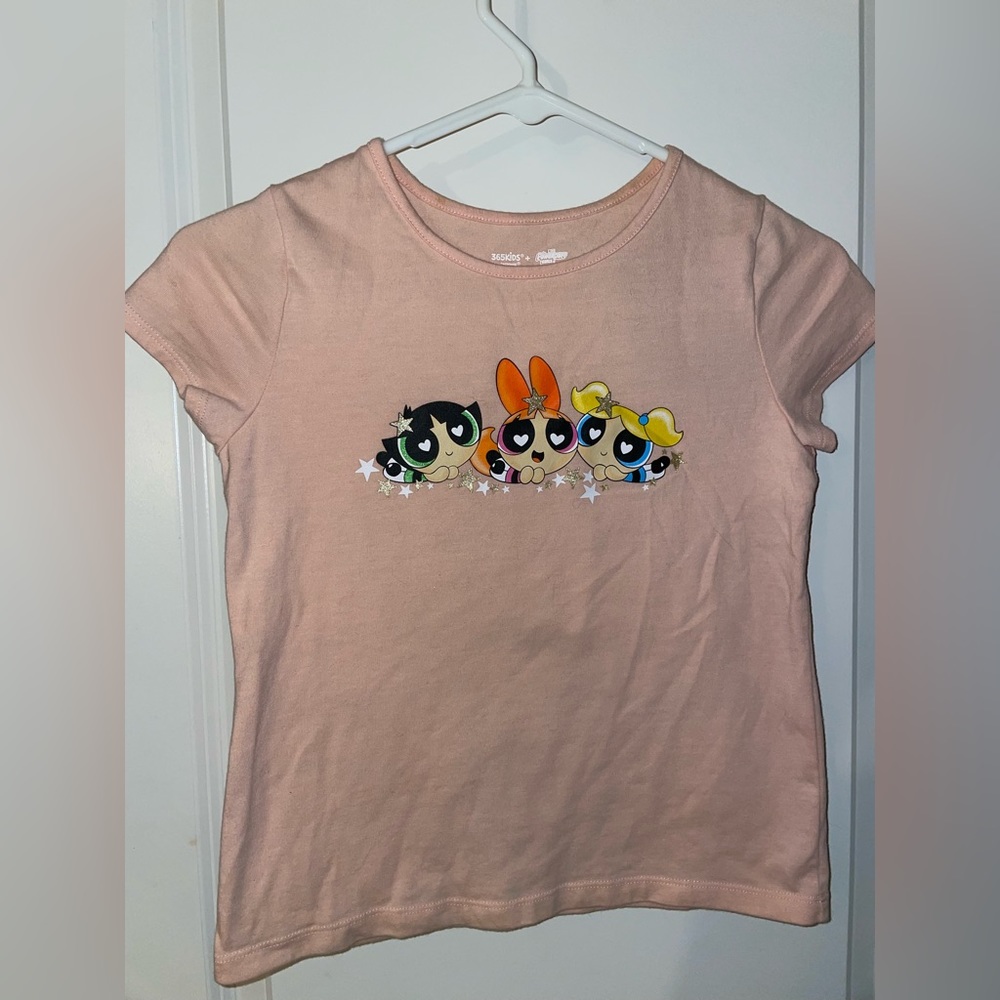 Kids Power Puff Girls Peach Color Shirt